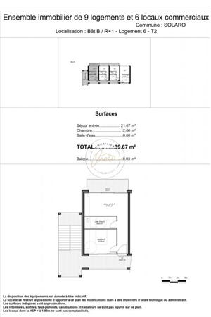 t2 à la vente -   20240  SOLARO, surface 39 m2 vente t2 - UBI440925662